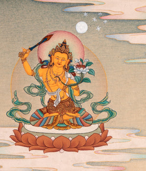 Avalokiteshvara, Vajrapani & Manjushri, Tibetan Thangka Painting, Vajrayana Buddhist Art
