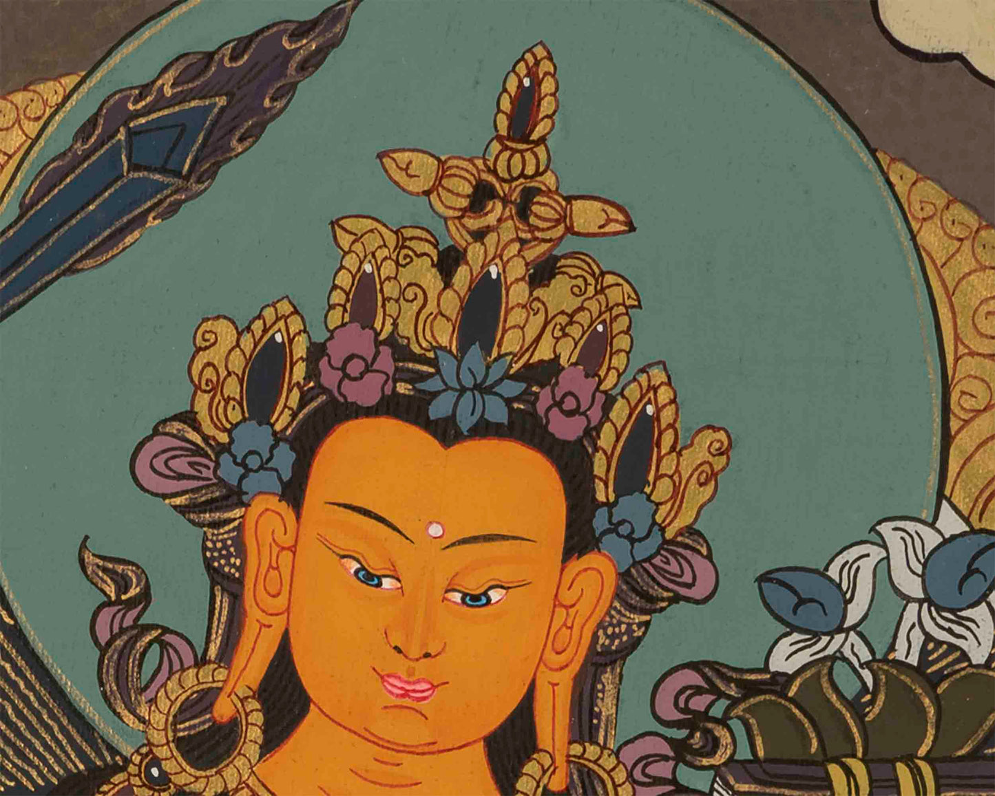 Manjushree Thangka Painting | Buddhist Wall Hanging