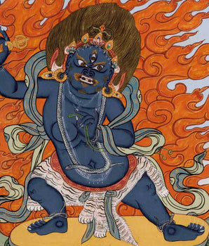 Vintage Vajrapani Thangka | Traditional Tibetan Painting | Wall Decors