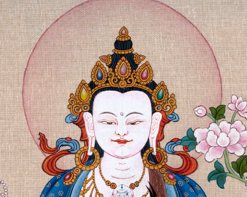 Avalokiteshvara | Chenrezig Buddha Hand-Painted Thangka