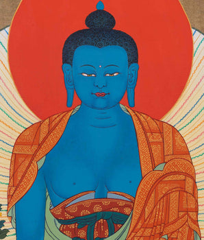 Buddha Medicine Thangka For Meditation & Healing | Traditonal Bhaisajyaguru, Healing Buddha Art