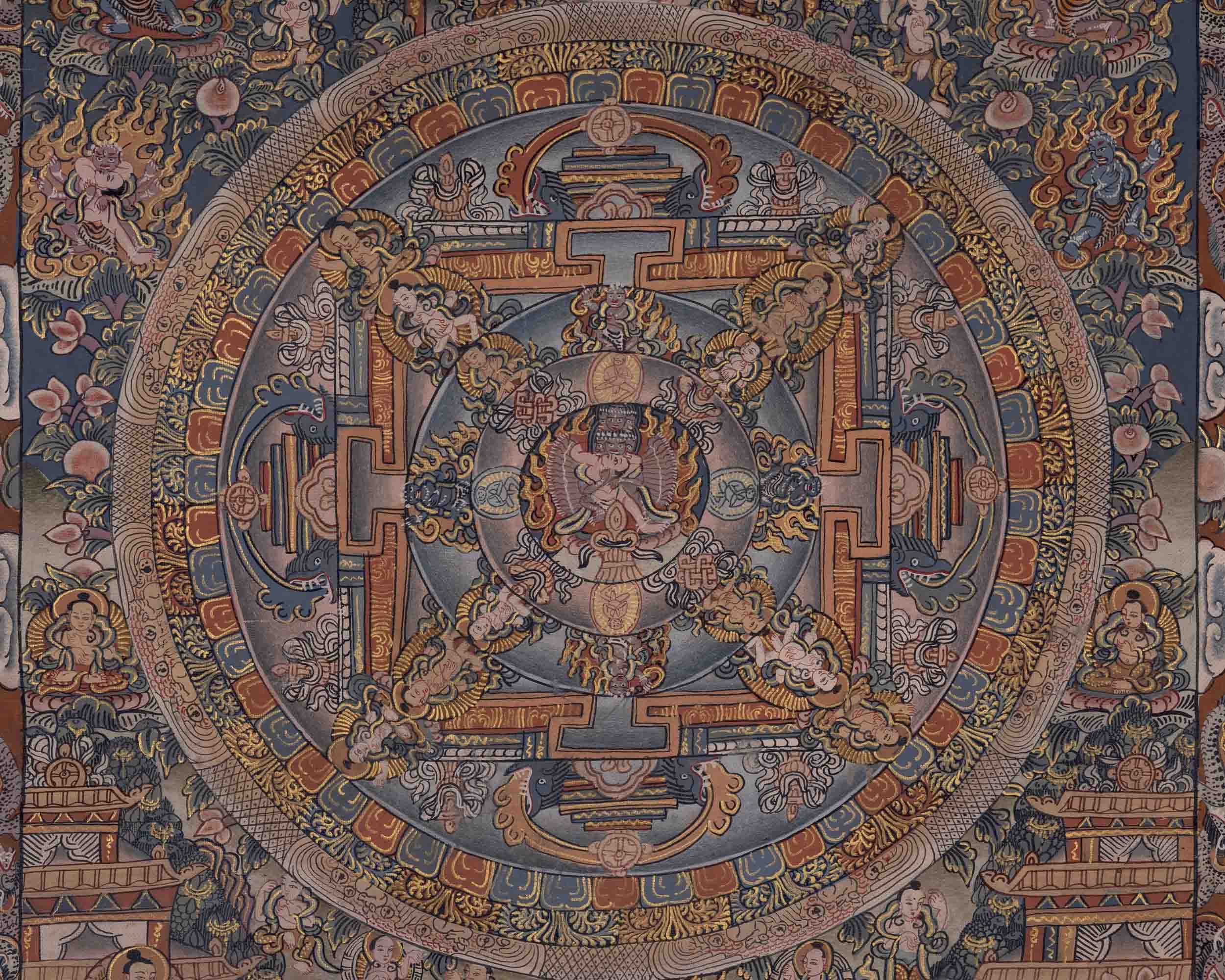 Heruka Mandala Art | Traditional Tibetan Thangka Art | Wall Decors