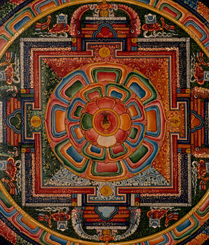 Traditional Mandala Thangka | Tibetan Handpainted Art | Religious Wall Decors