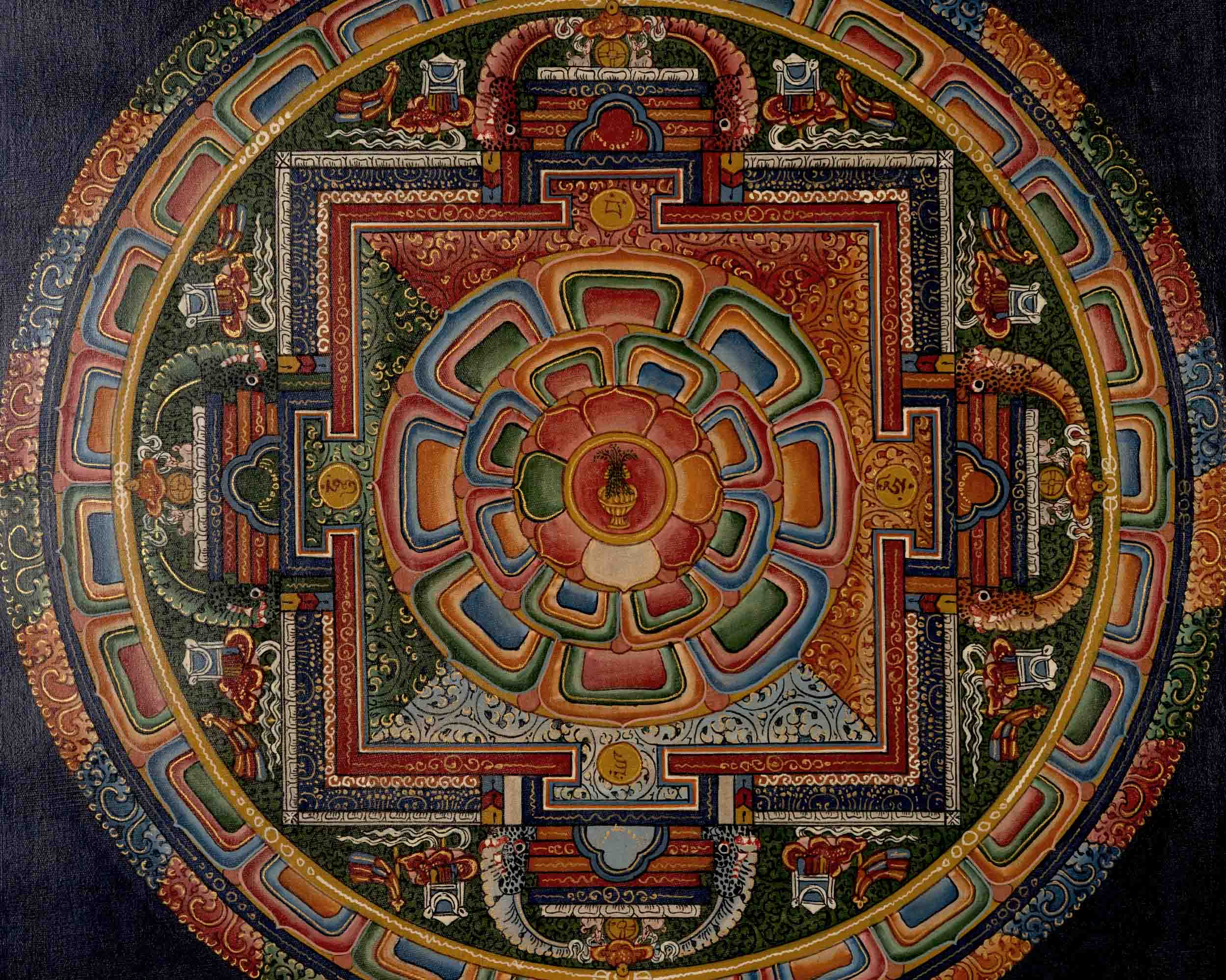 Traditional Mandala Thangka | Tibetan Handpainted Art | Religious Wall Decors