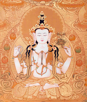 Avalokitesvara Chengrezig Thangka |Tibetan Buddhist Thangka Art
