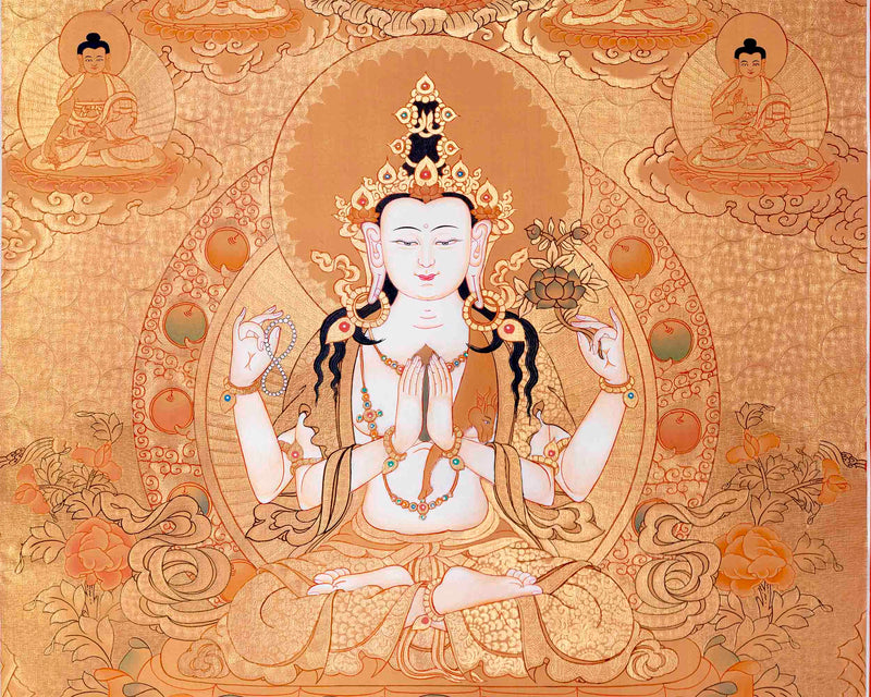 Avalokitesvara Chengrezig Thangka |Tibetan Buddhist Thangka Art