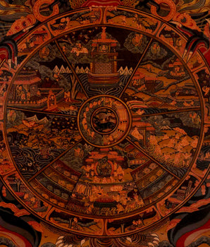 Wheel Of Life Painting | Traditional Tibetan Thangka | Wall Decors