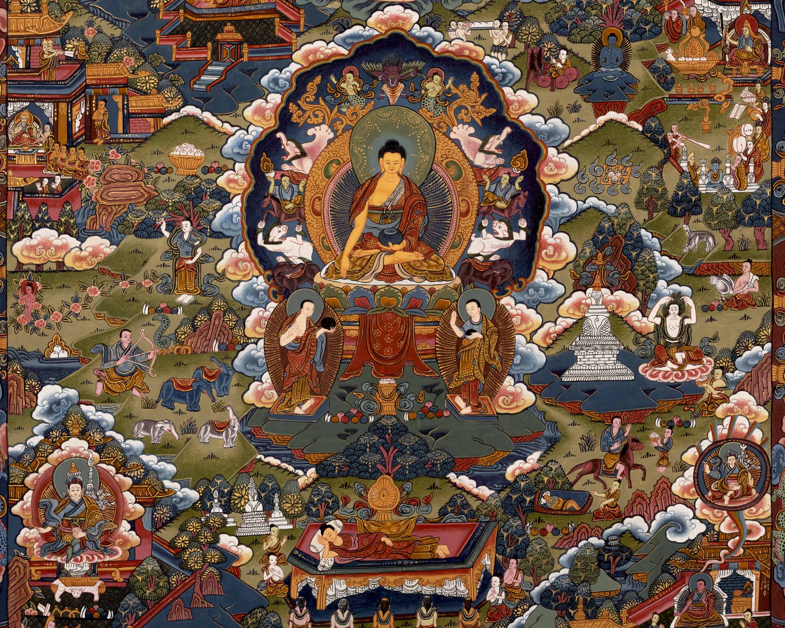Buddha Life Story Thangka | Wall Decors