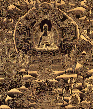 Gold Style Buddha Life Story Thangka | Religious Art | Wall Decors