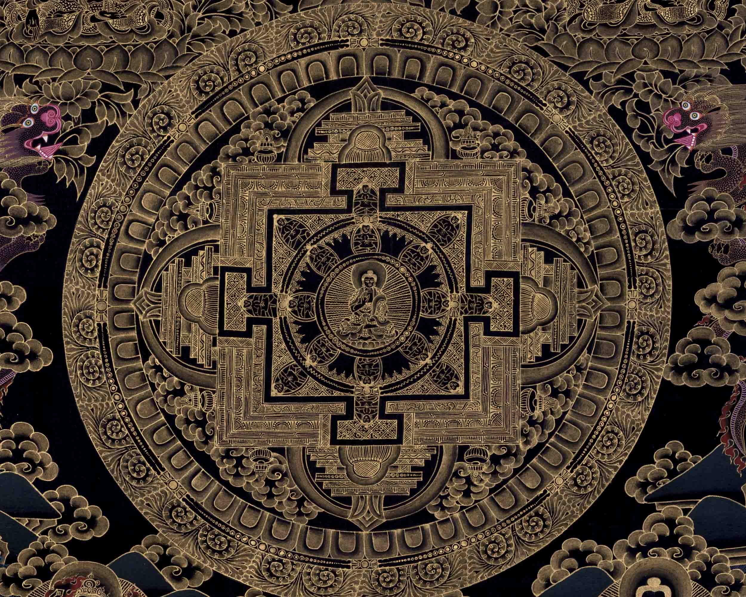 Buddha Shakyamuni Mandala Thangka Painting  | Tibetan Hand Painted Art Work