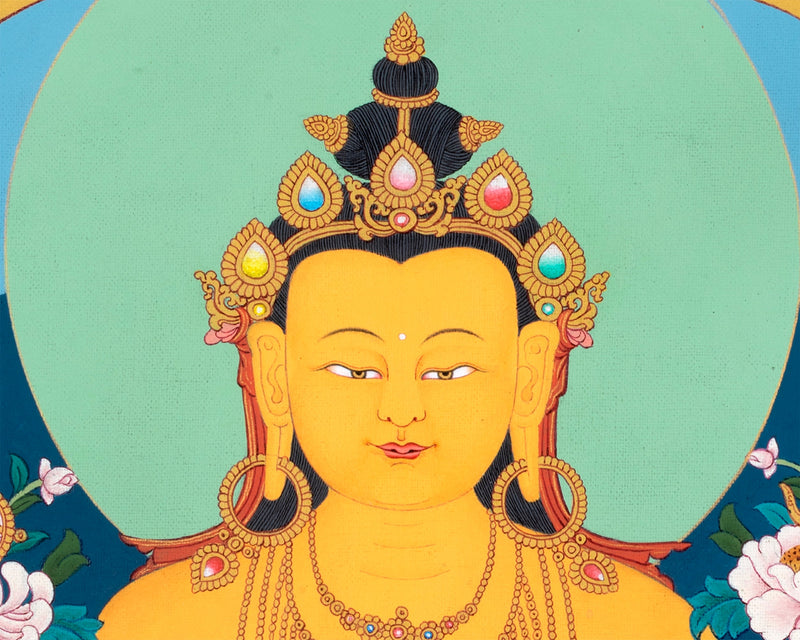 Arya Maitreya Buddha Thangka, Traditional Tibetan Thangka Painting