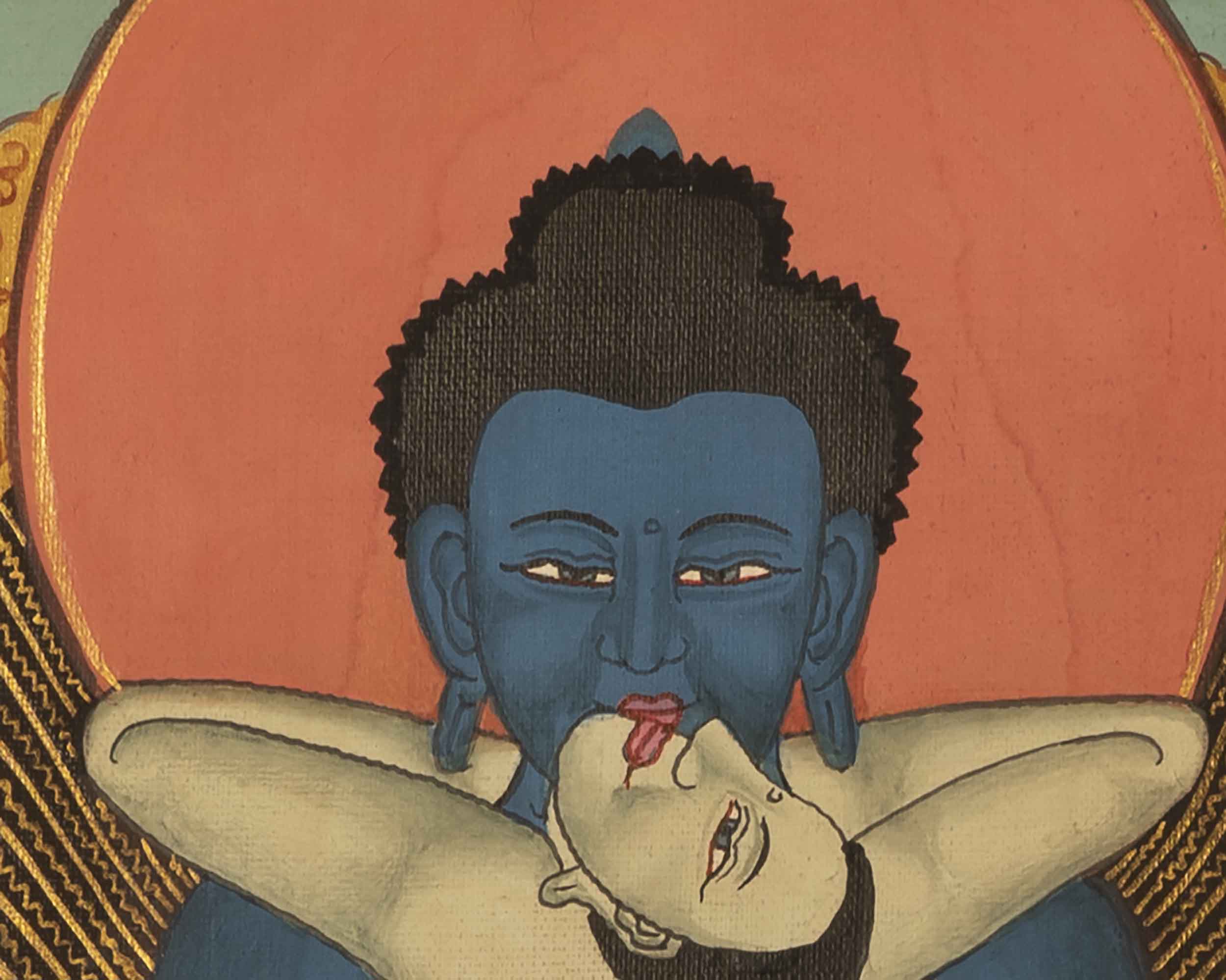 Samantabhadra Yab Yum Buddha | Small Size Original Hand-Painted Thangka