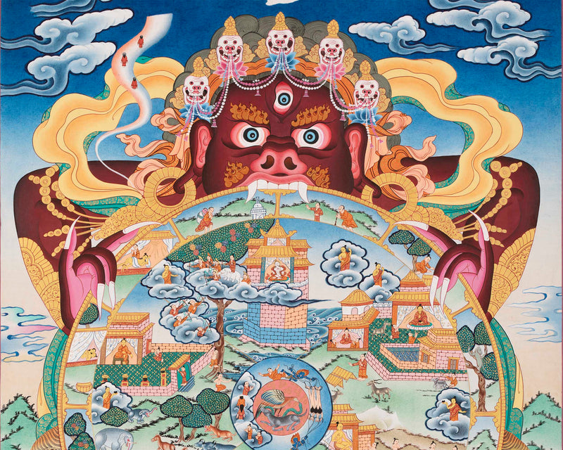 Wheel of Life Buddhist Print | Traditional Artwork | Wall Decor