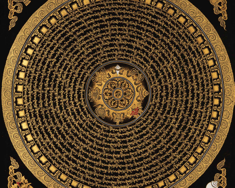 Auspicious Mantra Mandala | Traditional Thangka | Wall Decoration