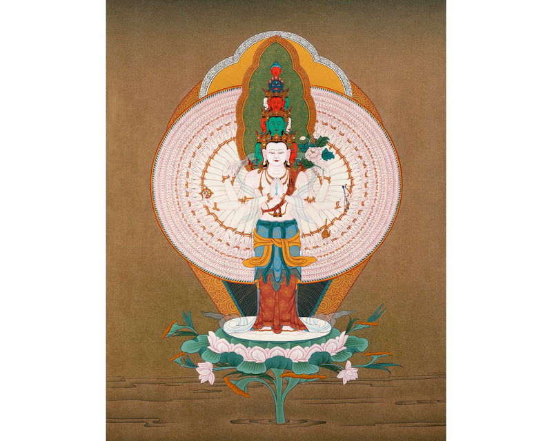 1000 armed Chenrezig Thangka | Buddhist Art