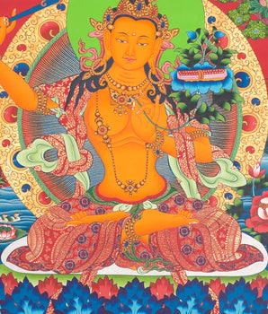 Buddhist Manjushri Print |  Traditional Wall Hanging Thangka