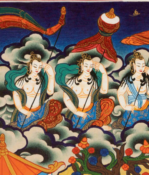 Buddhist Green Tara Thangka | Handpainted Artworks | Wall Decors