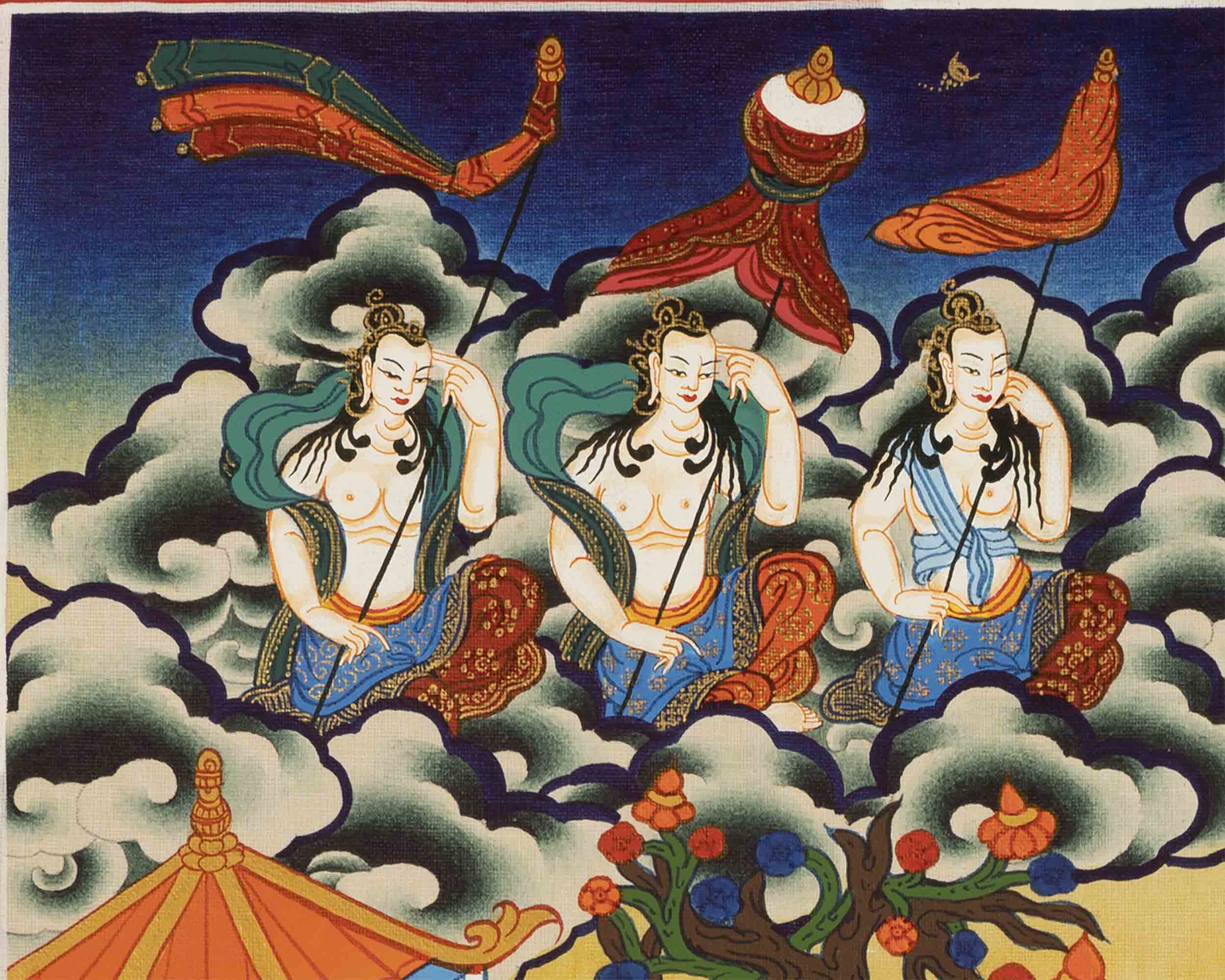 Buddhist Green Tara Thangka | Handpainted Artworks | Wall Decors