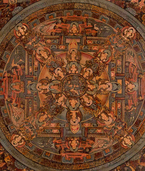 Vintage Heruka Mandala | Oil Varnished Thangka | Religious Wall Decors