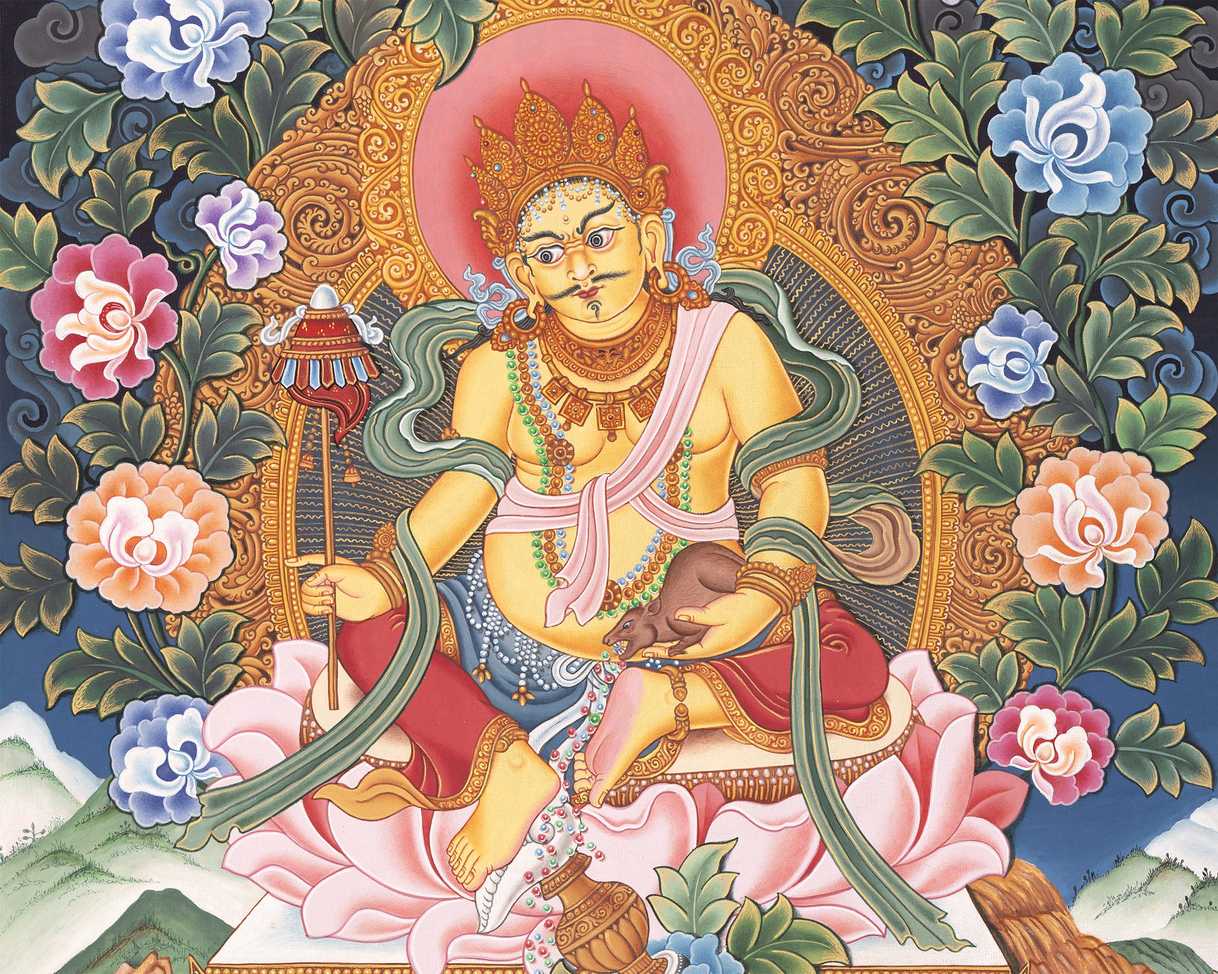 Kubera Print | Handmade Newari Thangka