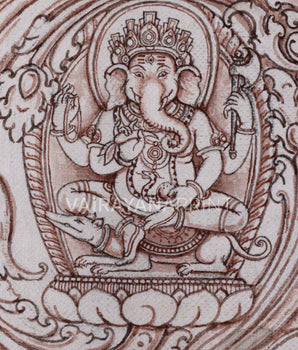 High-Quality Print For Ganesha Mantra | Ganesh On Kalash Drawing For Ceremonies