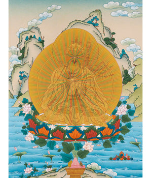 Guru Rinpoche (Padmasambhava)  | Guru Rainbow Body | Tibetan Buddhist Thangka