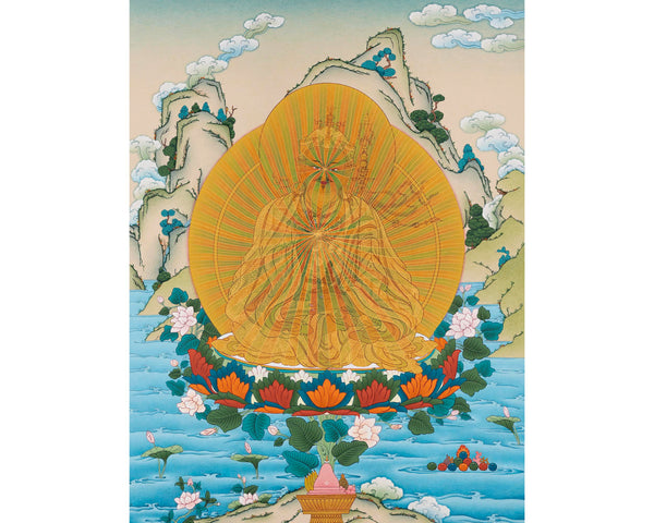 Guru Rinpoche (Padmasambhava)  | Guru Rainbow Body | Tibetan Buddhist Thangka