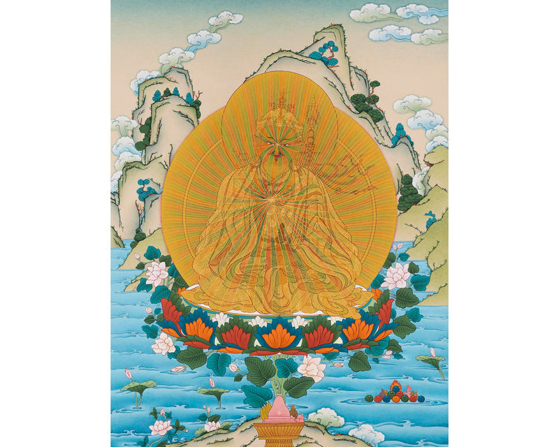 Guru Rinpoche (Padmasambhava)  | Guru Rainbow Body | Tibetan Buddhist Thangka