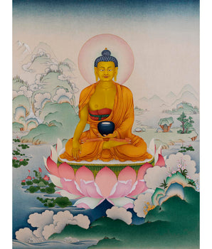 Shakyamuni Thangka | Traditional Buddha Painting
