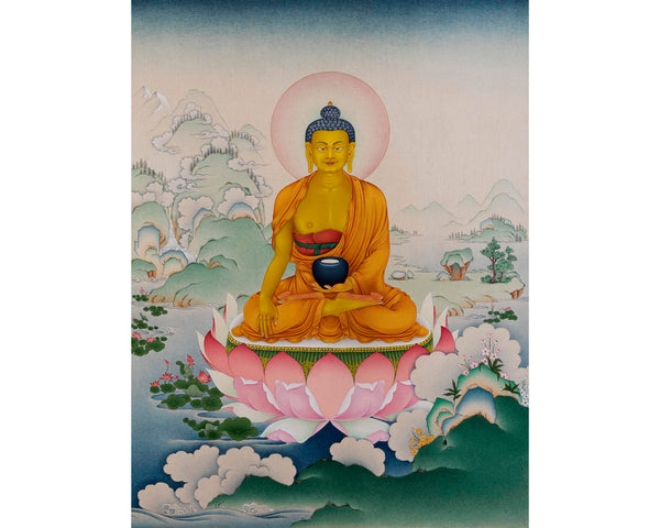 Shakyamuni Thangka | Traditional Buddha Painting