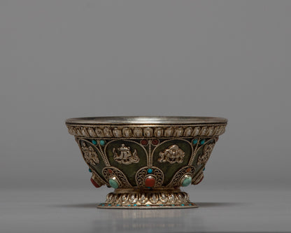Buddhist Offering Bowl | Nepal Crafts | Religious Home Decor