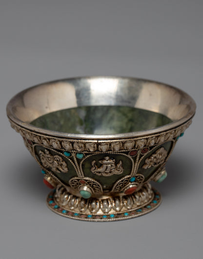 Buddhist Offering Bowl | Nepal Crafts | Religious Home Decor
