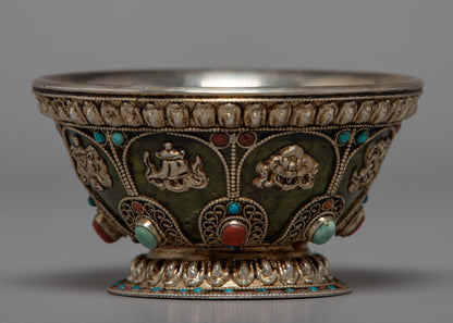 Buddhist Offering Bowl | Nepal Crafts | Religious Home Decor
