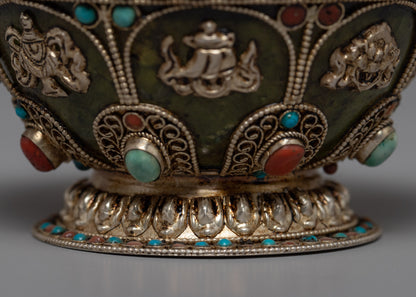 Buddhist Offering Bowl | Nepal Crafts | Religious Home Decor