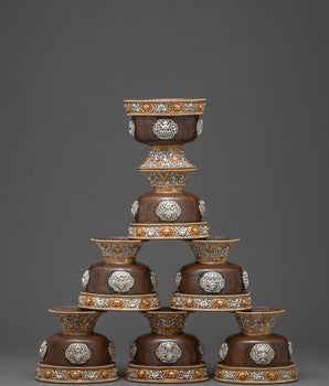 Ritual Offering bowls | Set of Seven Bowls | Tibetan Tings Set
