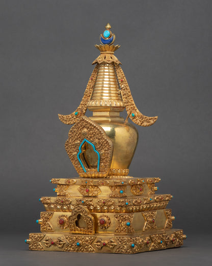 Tibetan Relic Stupa | Vajrayana Tradition | Ritual Objects