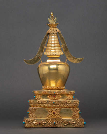 Tibetan Relic Stupa | Vajrayana Tradition | Ritual Objects