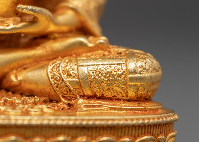 24K Gold Medicine Buddha Art | Traditional Tibetan Buddhist Statue