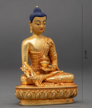24K Gold Medicine Buddha Art | Traditional Tibetan Buddhist Statue