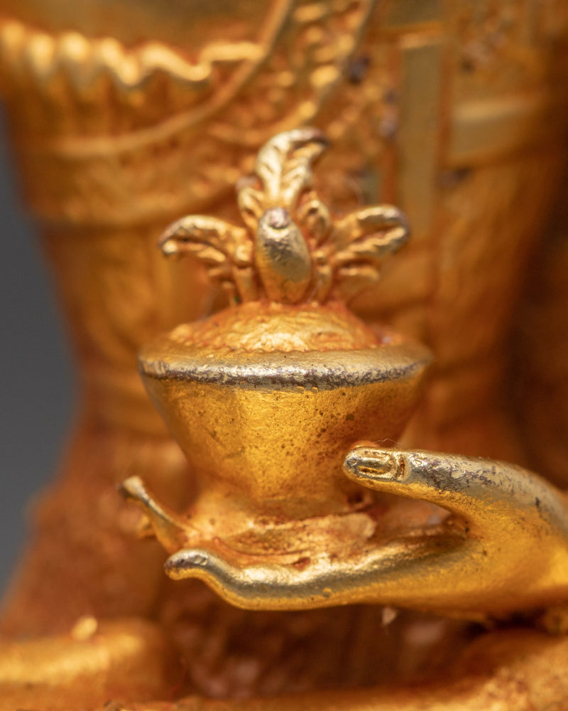 24K Gold Medicine Buddha Art | Traditional Tibetan Buddhist Statue