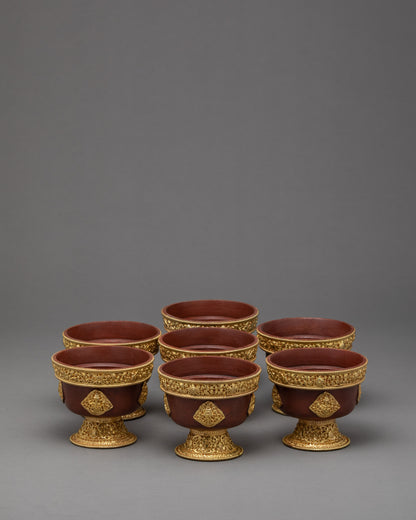 Tibetan Water Offering Ting Set | Yonchap | Purification Bowls