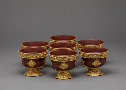 Tibetan Water Offering Ting Set | Yonchap | Purification Bowls