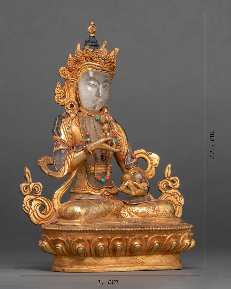 Crystal Vajrasattva Statue | Tibetan Copper Body Statue