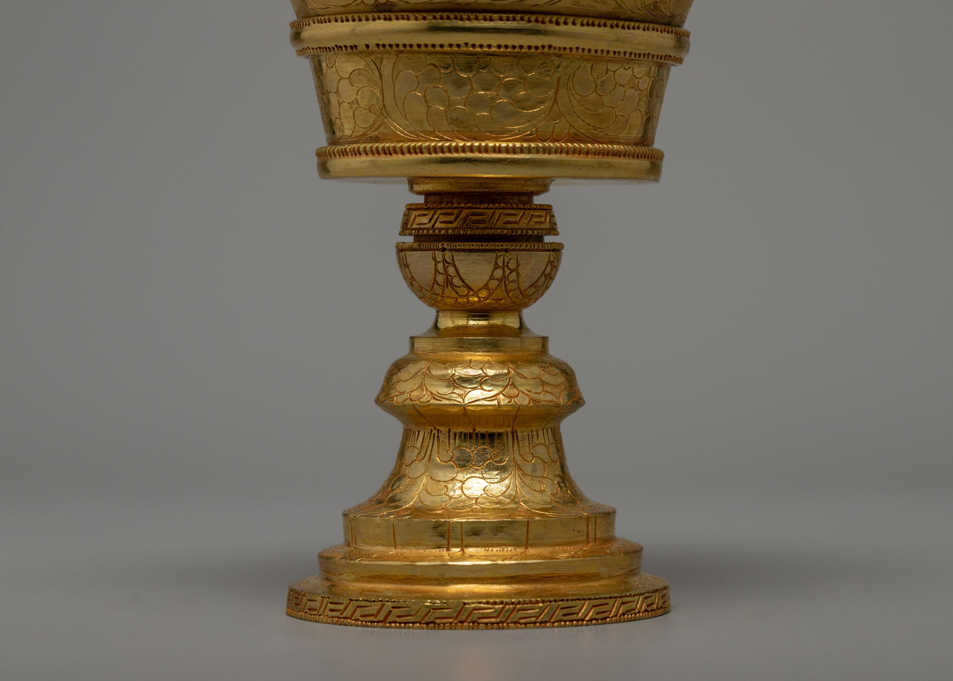 Tibetan Butter Lamp |  Gold plated Lamp