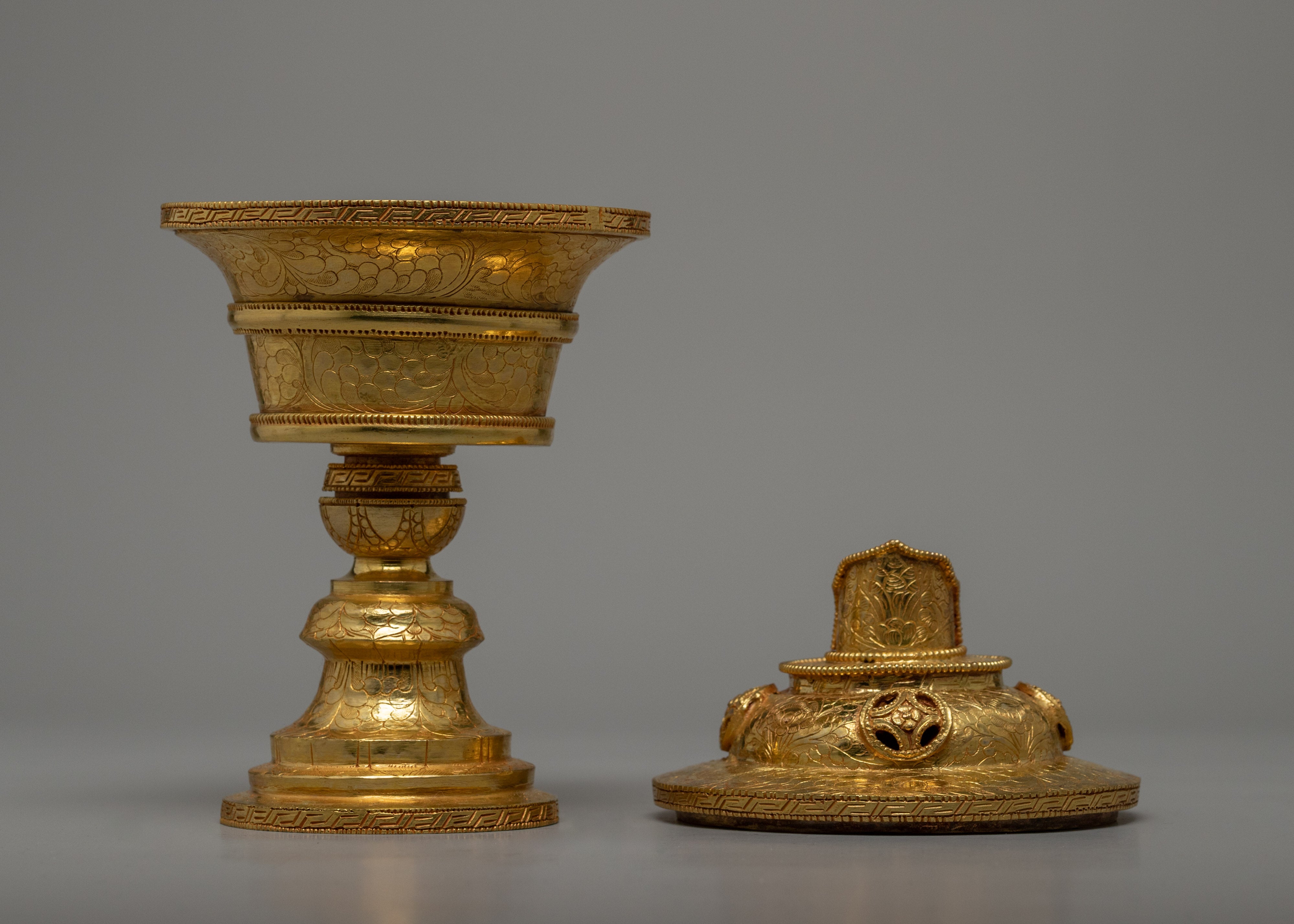 Tibetan Butter Lamp |  Gold plated Lamp