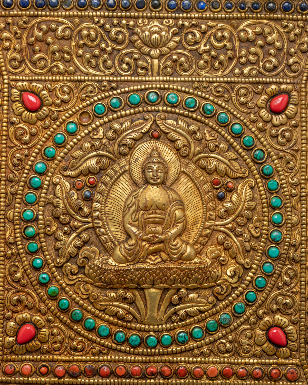 Buddhist Metal Thangka | Metal Hanging Wall Art