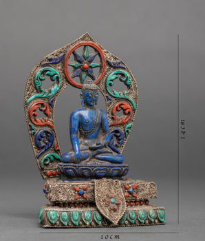 Blue Shakyamuni Buddha Statue | Sitting Buddha Statue