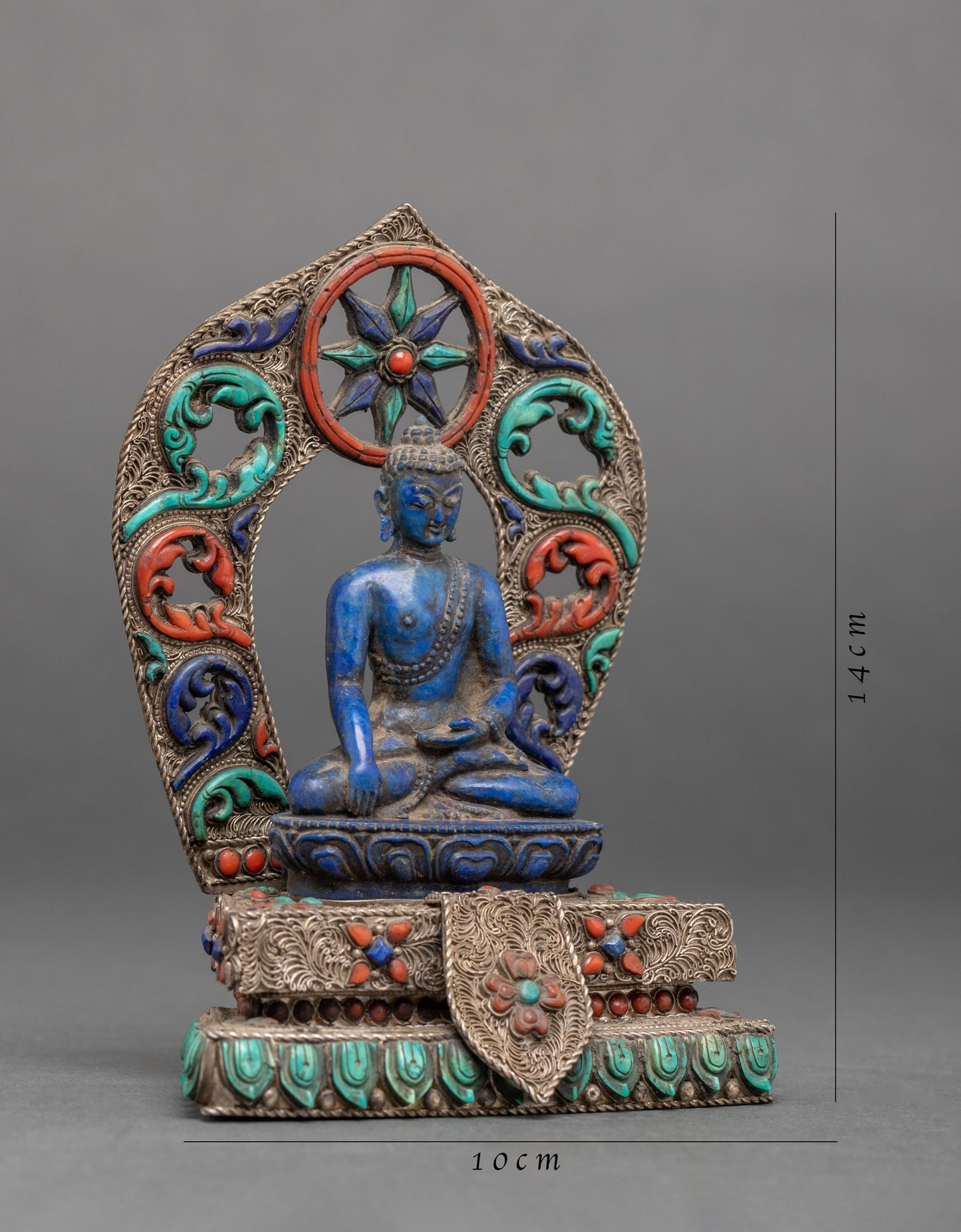 Blue Shakyamuni Buddha Statue | Sitting Buddha Statue