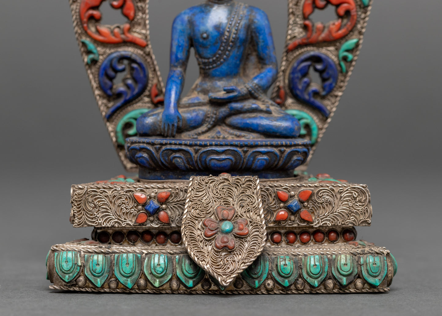 Blue Shakyamuni Buddha Statue | Sitting Buddha Statue