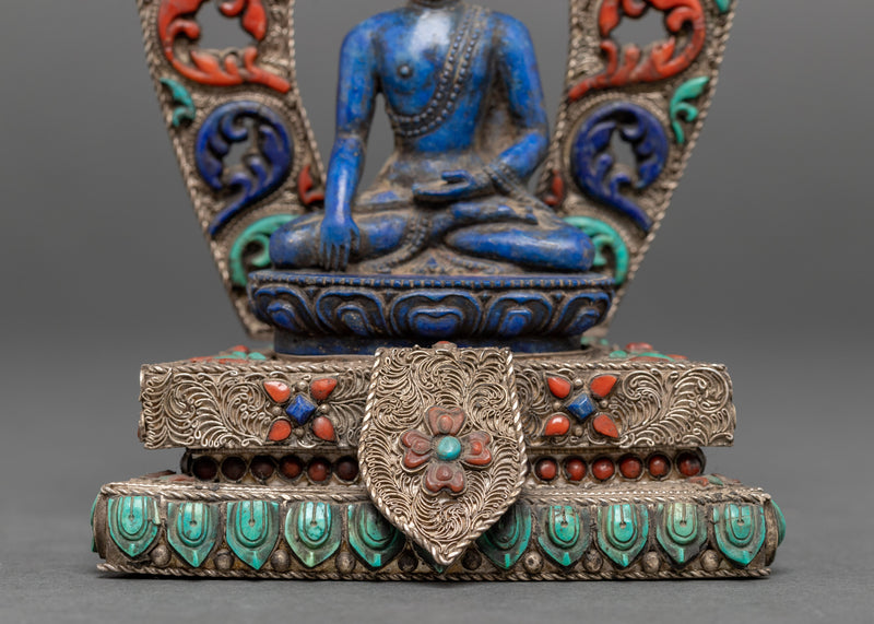 Blue Shakyamuni Buddha Statue | Sitting Buddha Statue